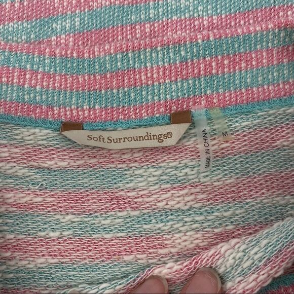 Soft Surroundings Marina Pullover Tunic Medium Raw edge Beach Vacation - Picture 4 of 10